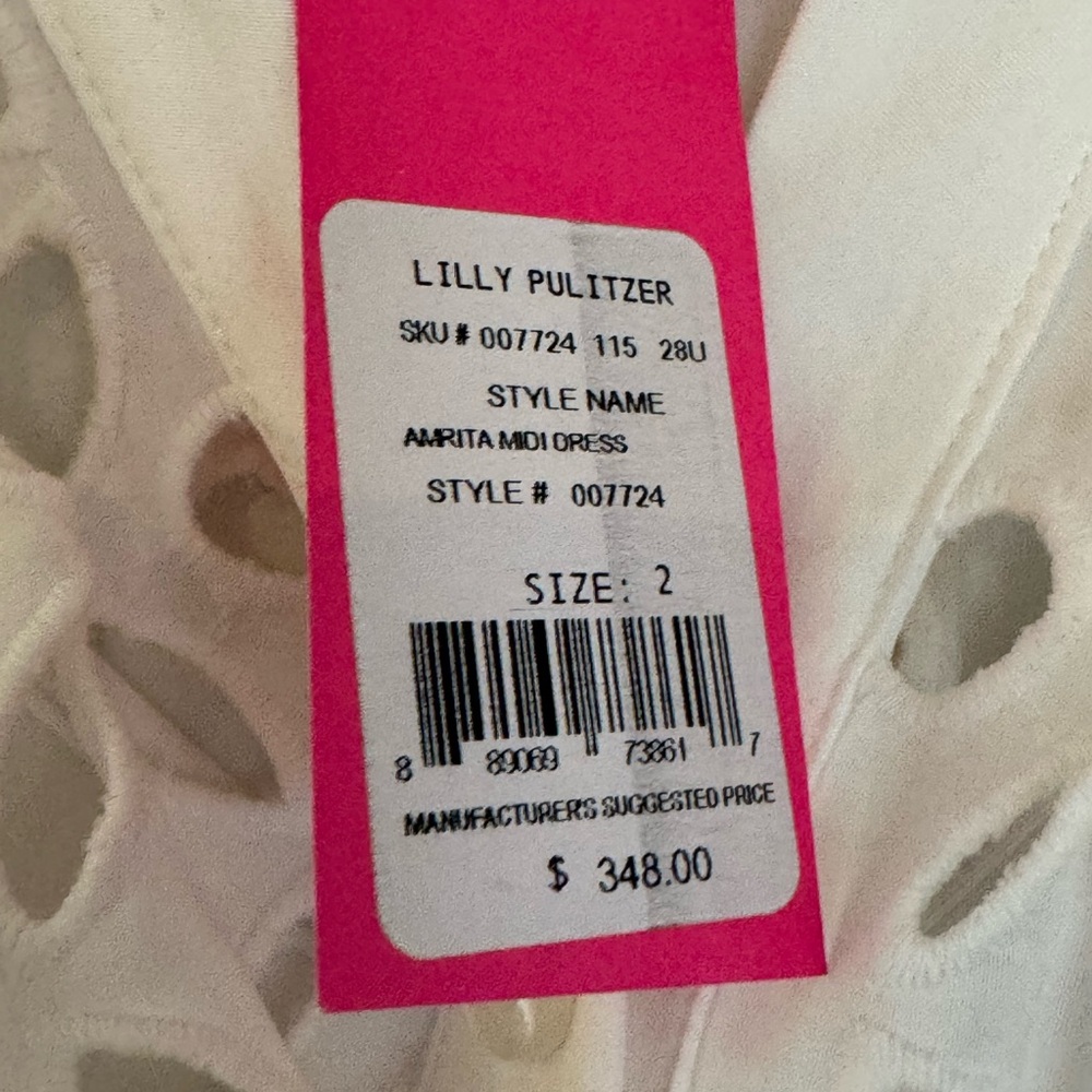 NWT Lilly Pulitzer Amrita Midi White Eyelet Dress - Picture 3 of 10
